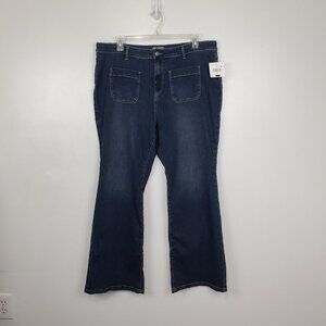 Falls Creek Women's Medium Dark Wash Stretchy Flare Jeans NEW NWT Size 22
